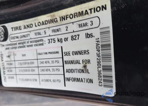 2013 Ford Focus Se z USA, uszkodzony, nr VIN 1FADP3F29DL368243